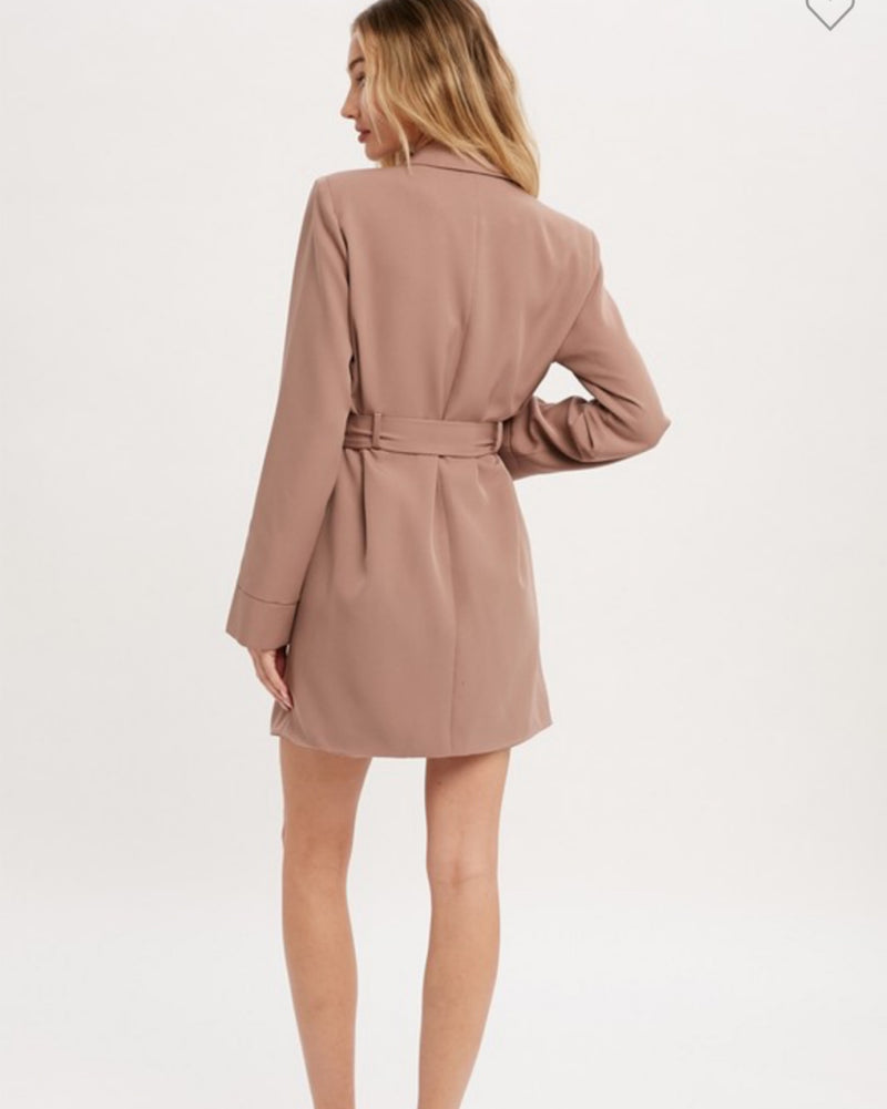 City Oversized Belted Blazer