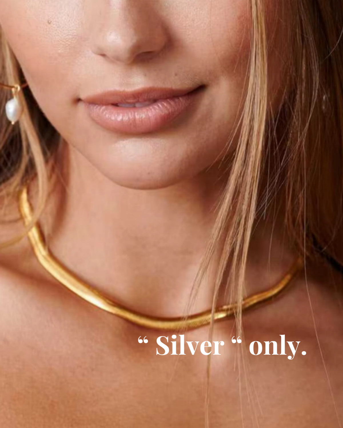 Silver Thick Band Necklace