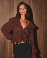 Espresso Date Ruffle top