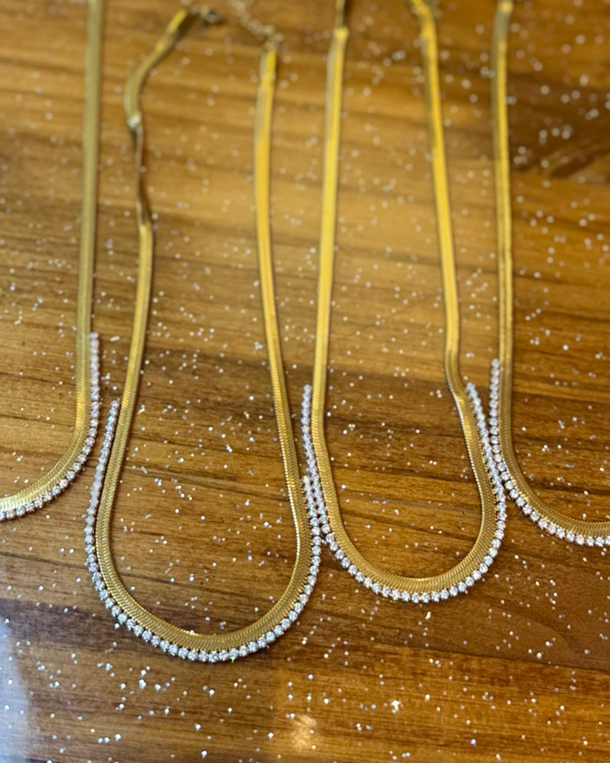Rhinestone Harringbone Necklace