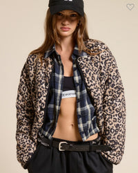 the Slopes Leopard Quilted Leopard Snap Jacket
