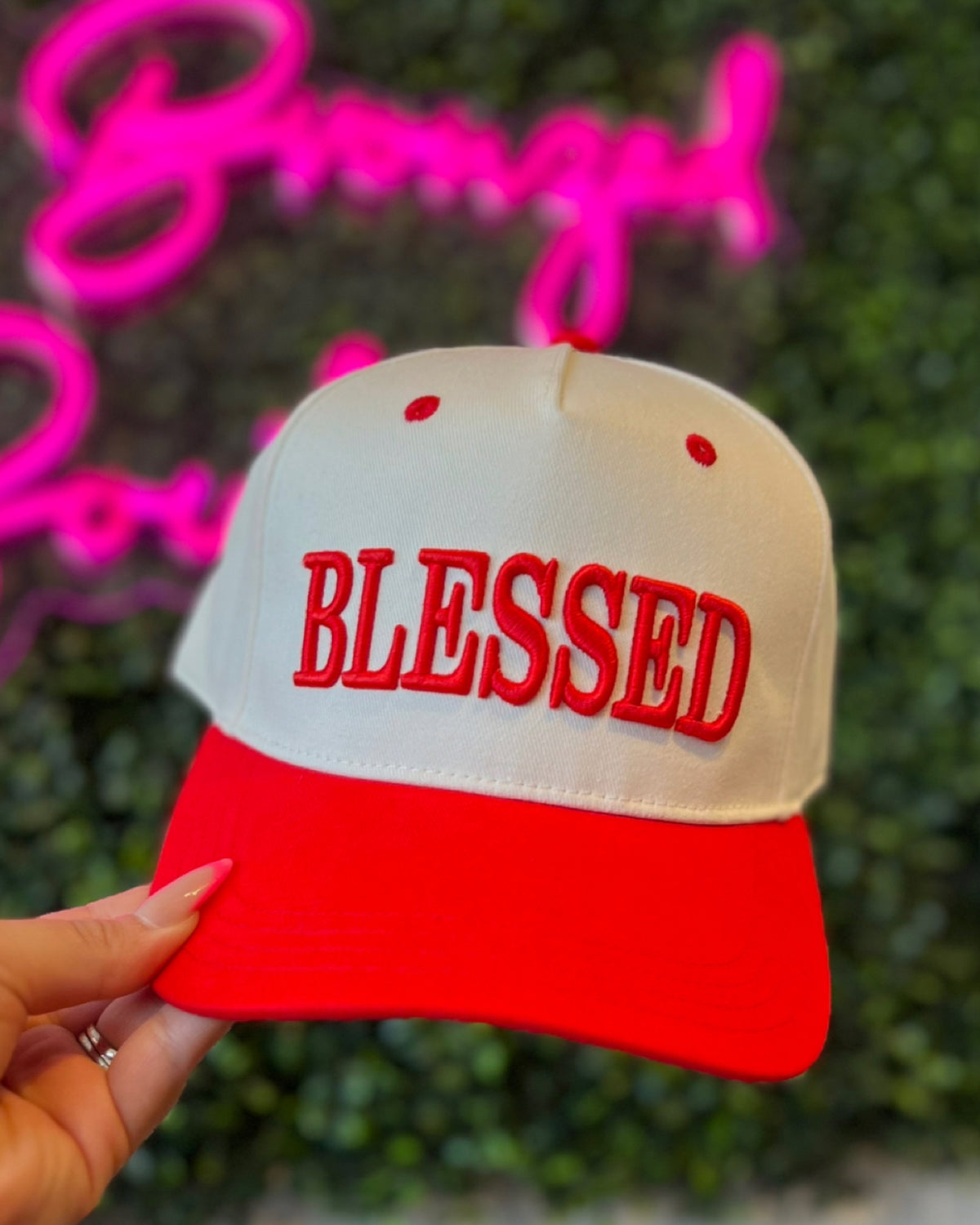 BLESSED Trucker Hat in Red