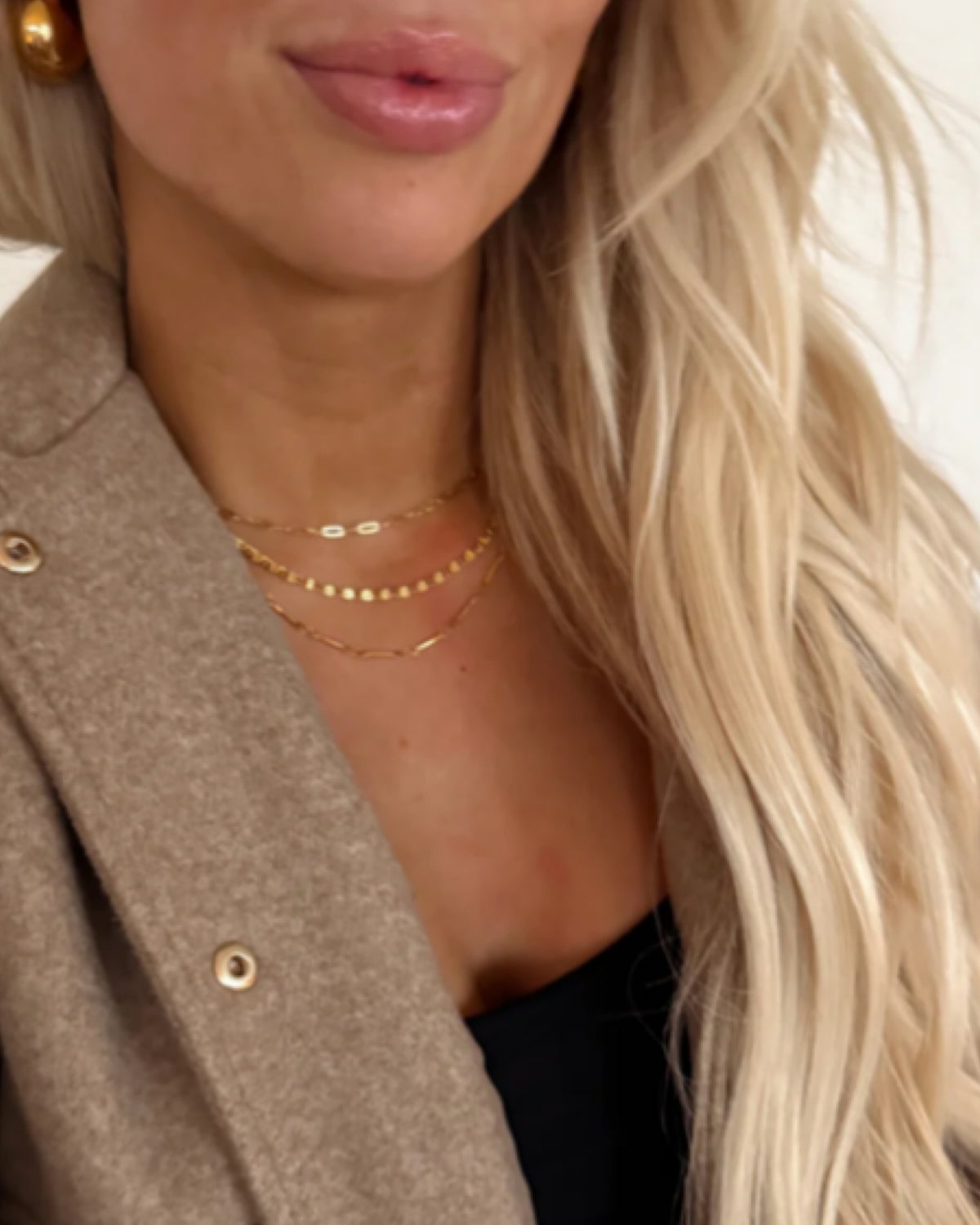Triple Layered Gold Necklace