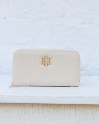 Penelope Wallet in Woven Almond