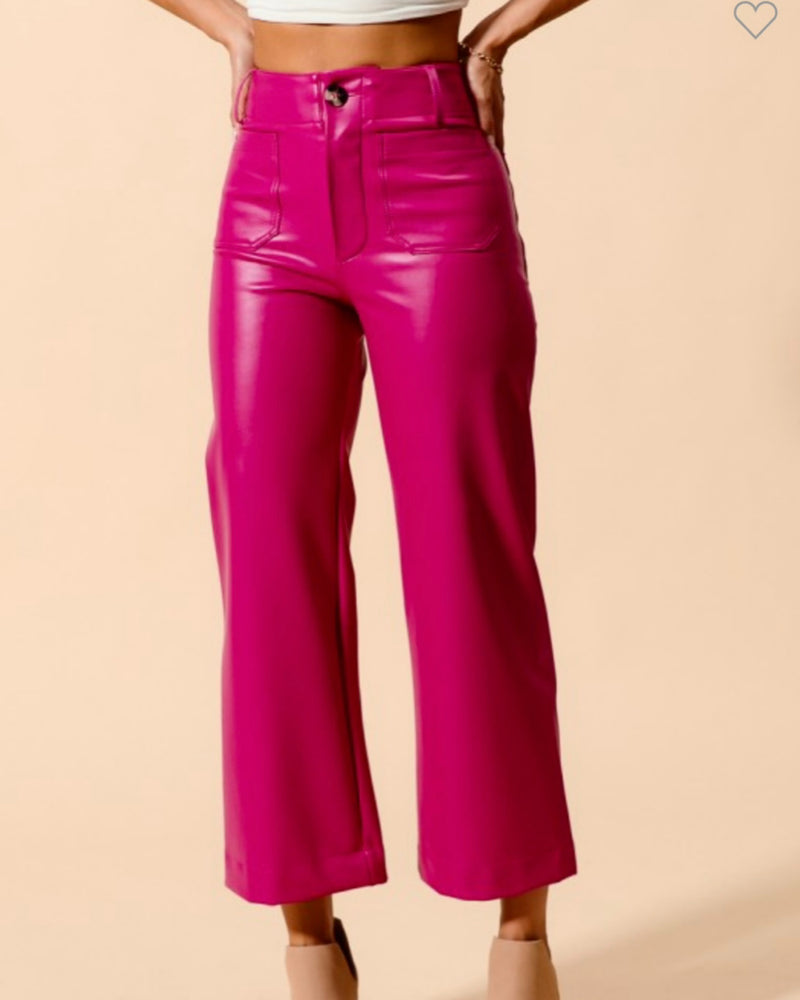 Champagne Bar Faux Leather Pants