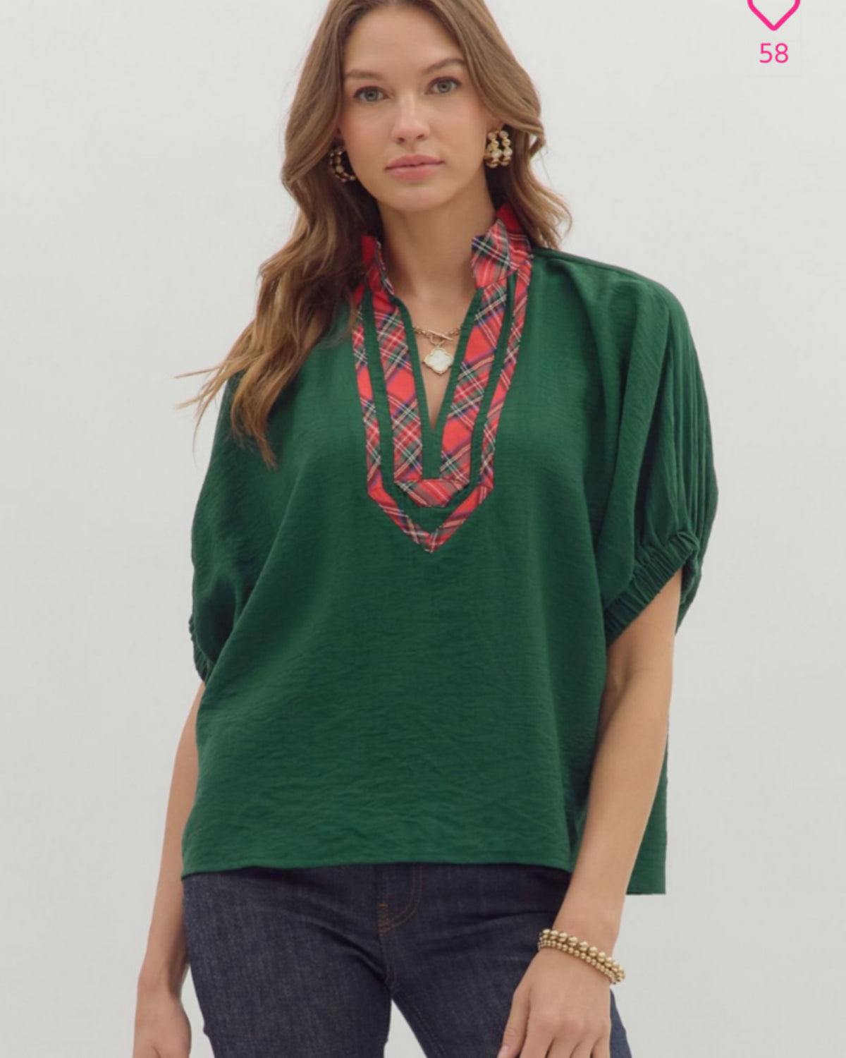 Festive all the Way Blouse in GREEN