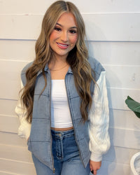 New Country Quilted Denim Jacket