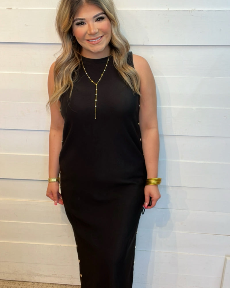 Friends Fall Gathering Dress in Black