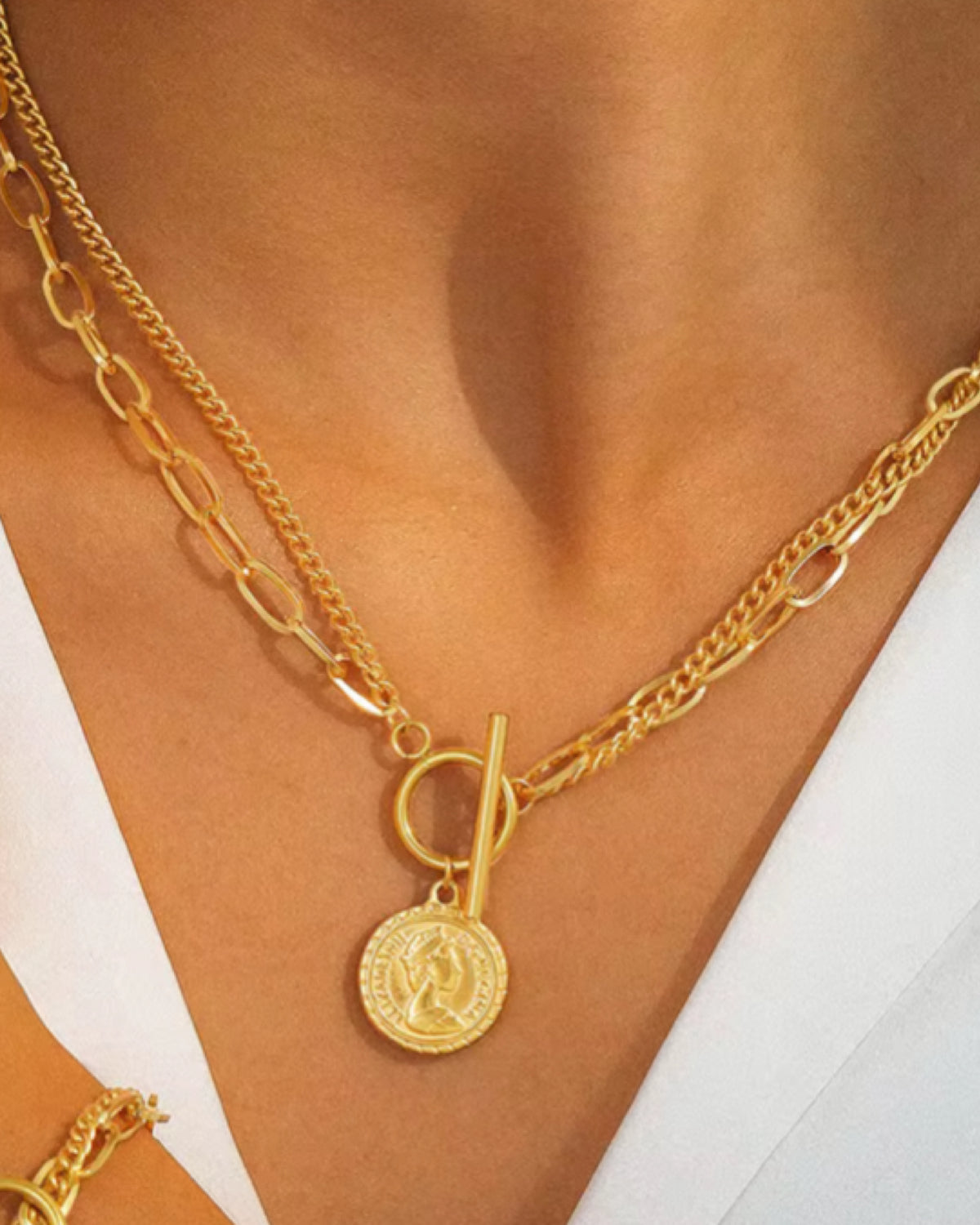 Coin Pendant & Bracelet Set