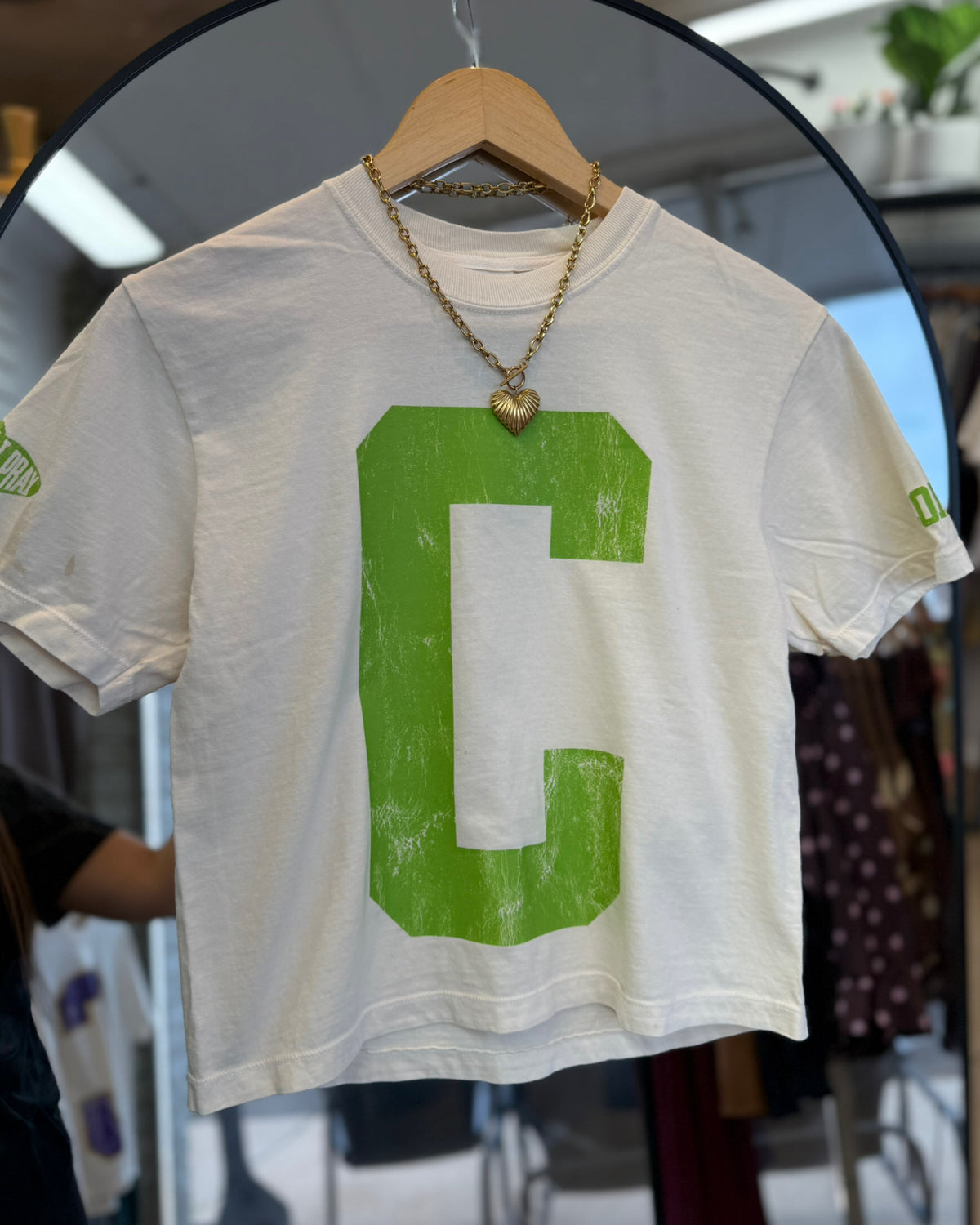 GREEN TEE boxy cropped tee