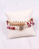 GAME DAY Bracelet Set in Burgundy/ White