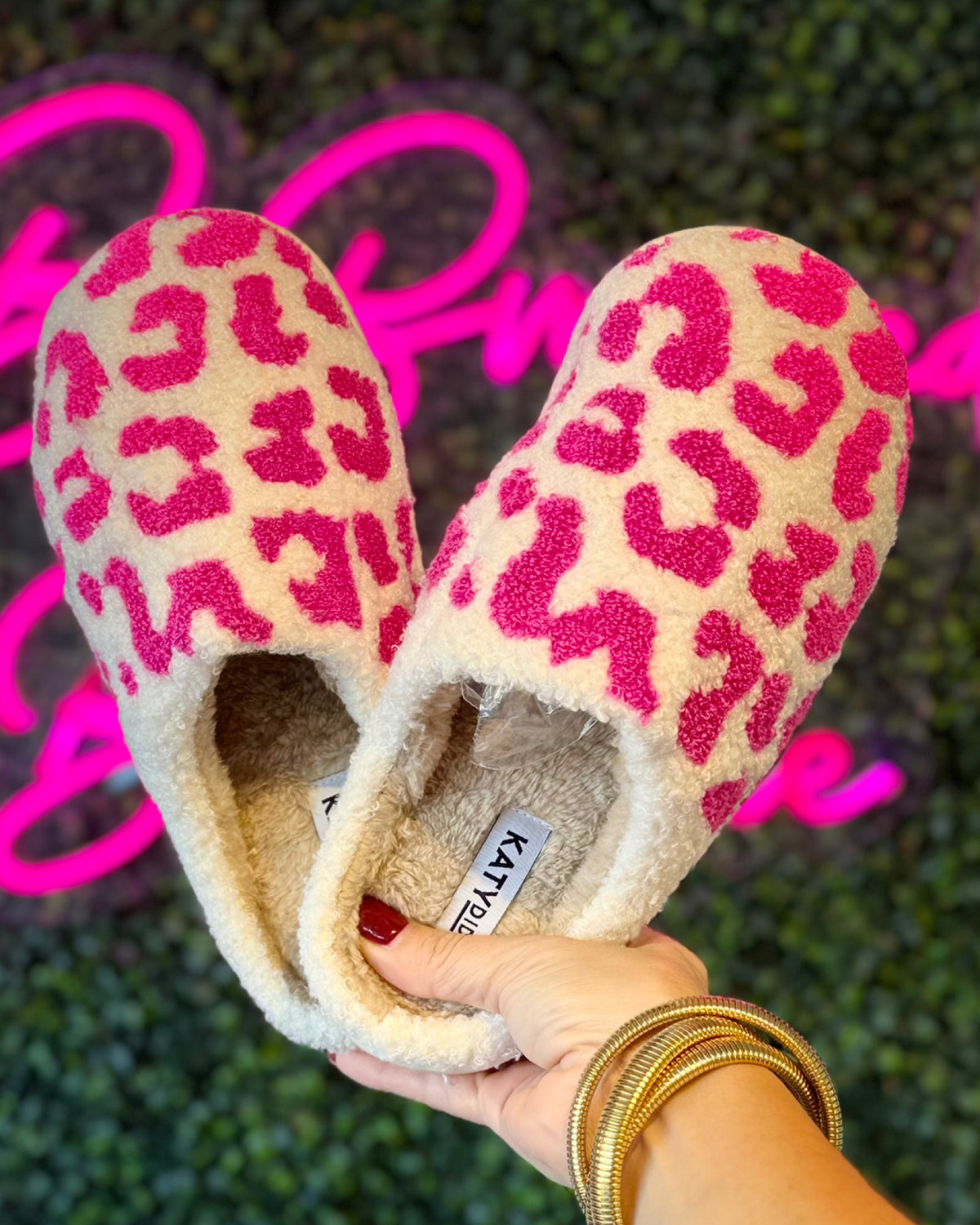 Hot Pink Leopard House Shoes