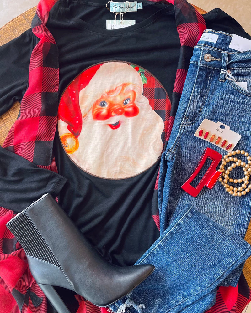 Santa on Check Longsleeve