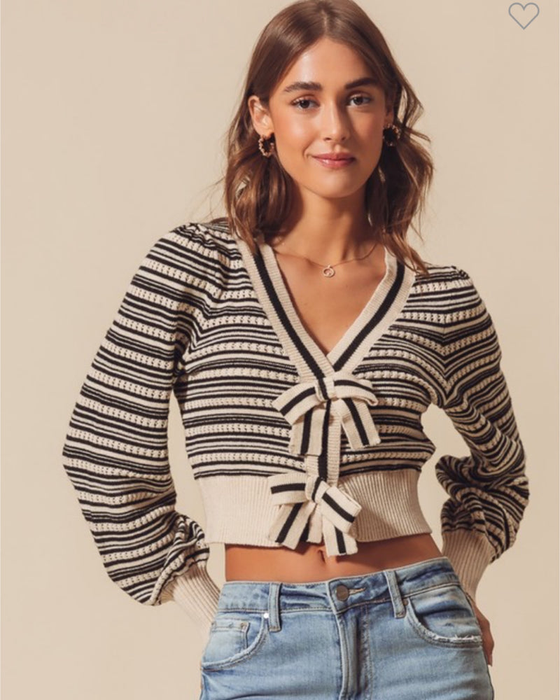 Just a Tease Stripe Sweater Cardigan