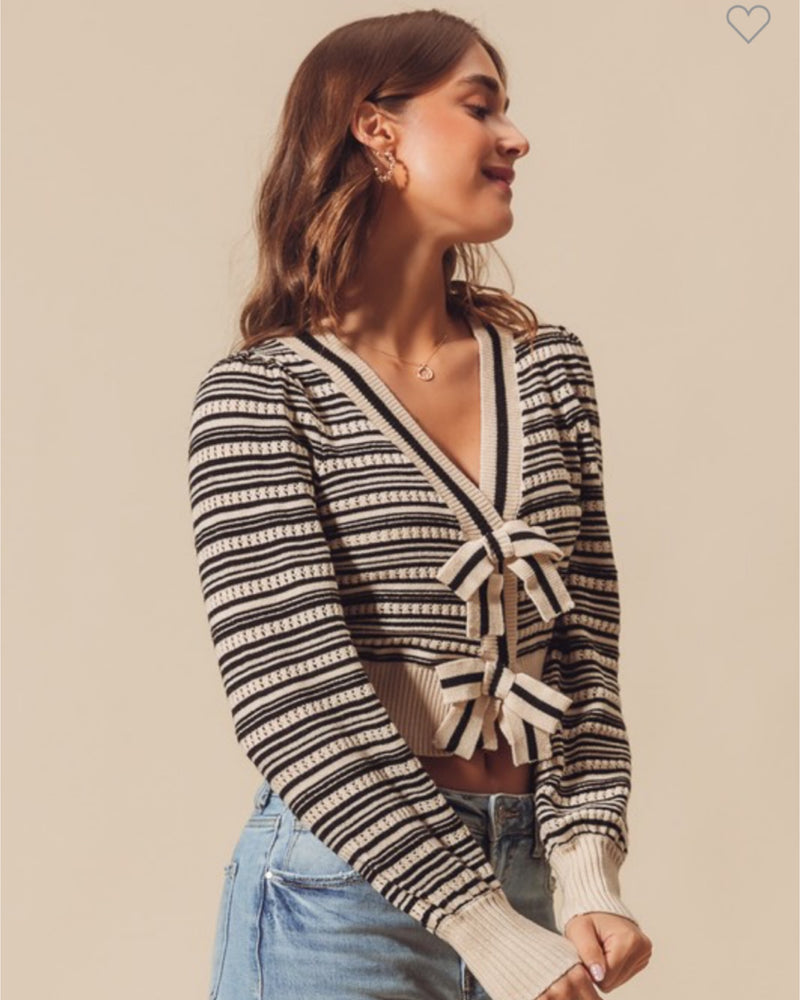 Just a Tease Stripe Sweater Cardigan