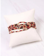 Seamus Beaded Bracelet Set in Red/Black