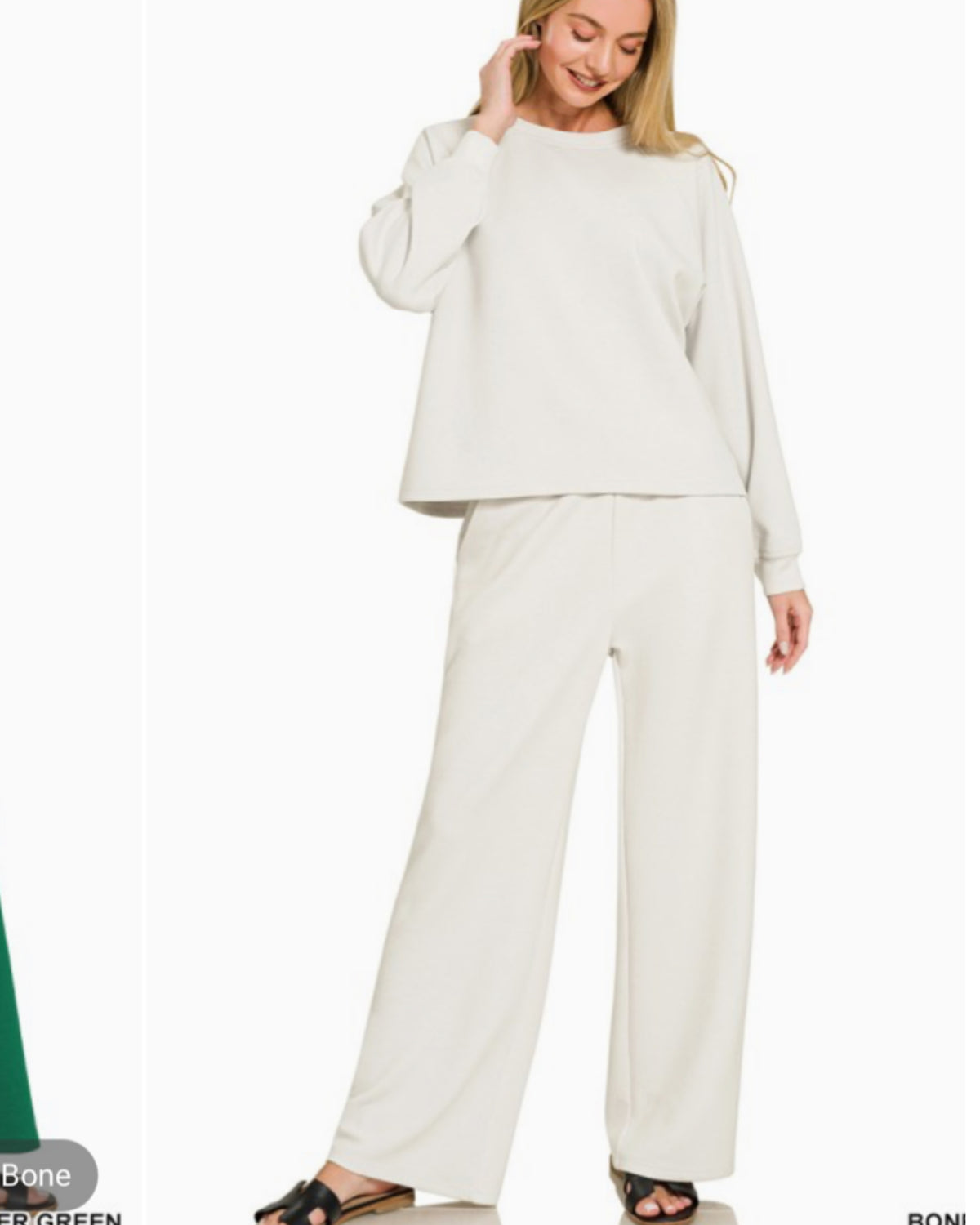 Molly's Skuba Crewneck Pant & Top Set in BONE
