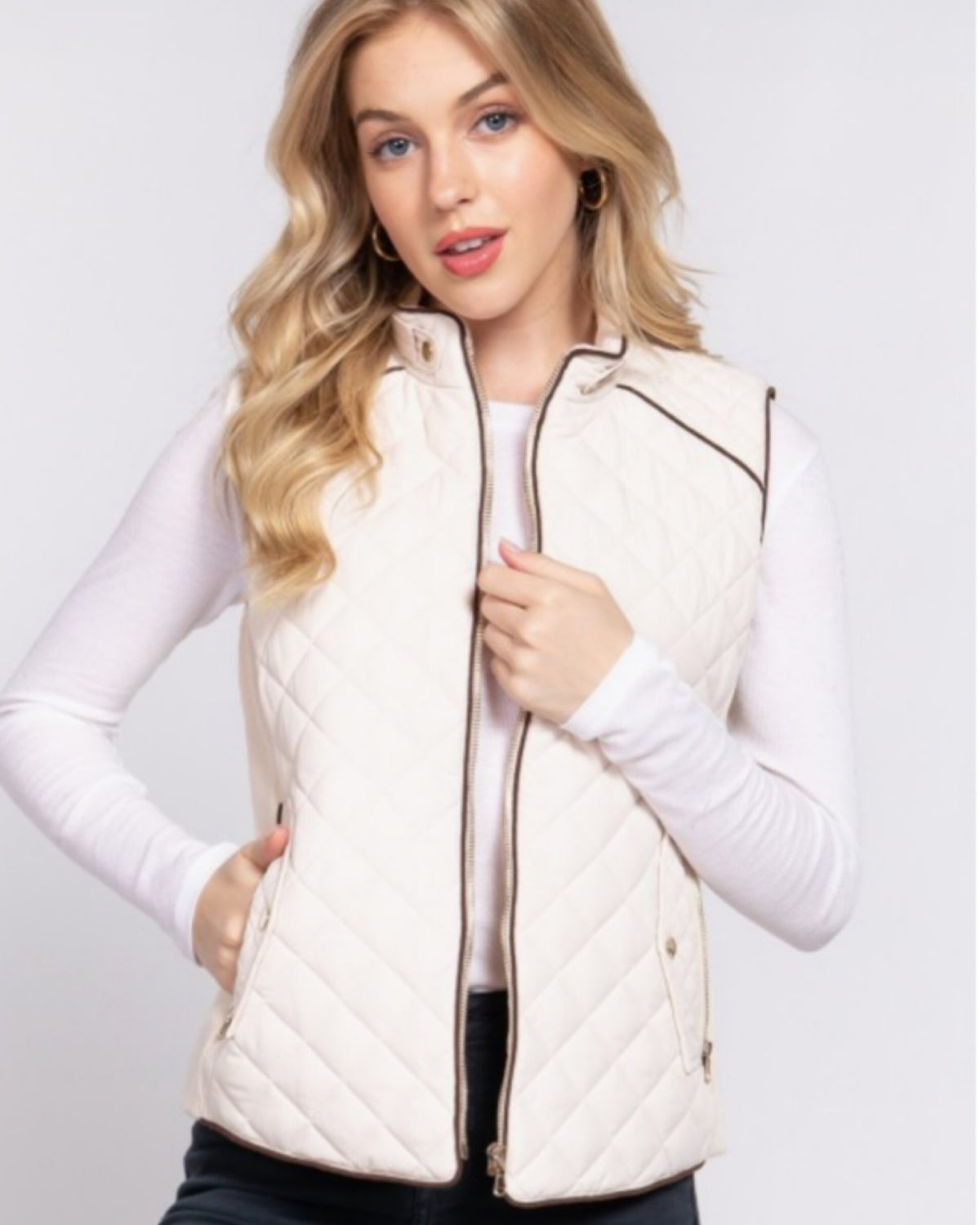 The Luxe Layer Vest in IVORY