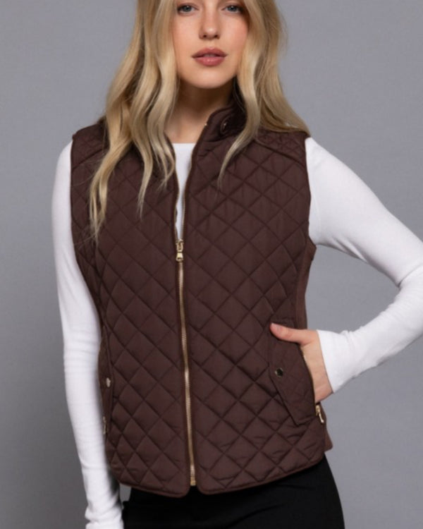 The Luxe Layer Vest in CHOCOLATE
