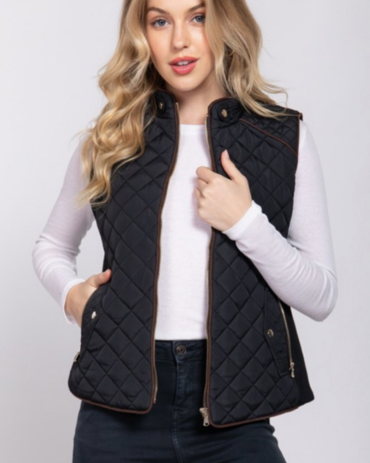 The Luxe Layer Vest in BLACK