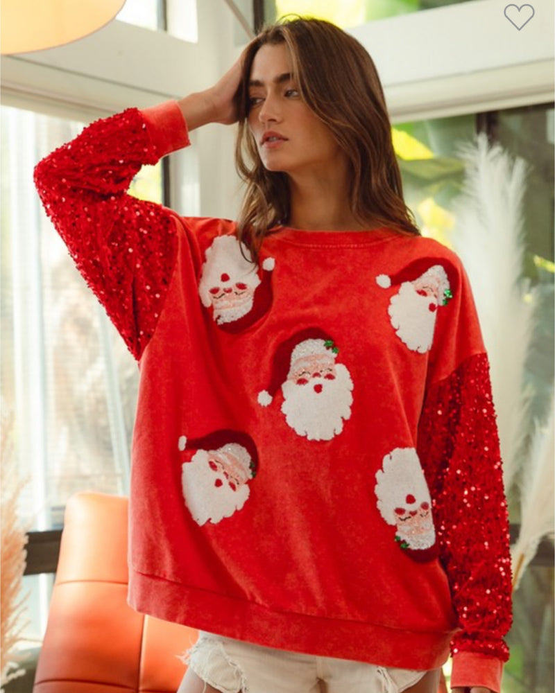 Red Velvety Santa Sweatshirt