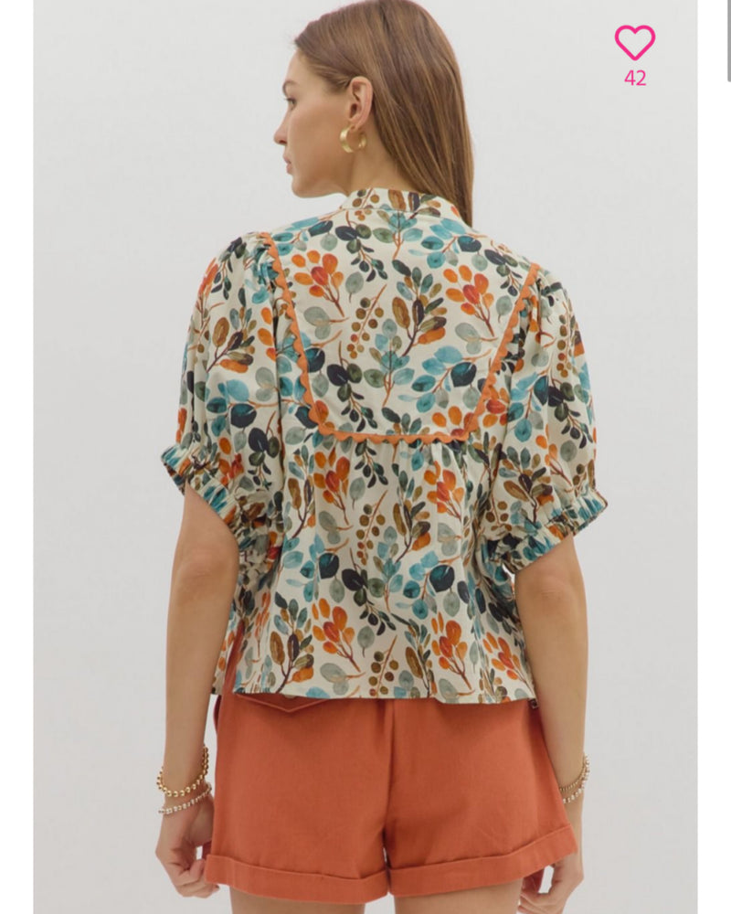 Fall Botanical Blouse