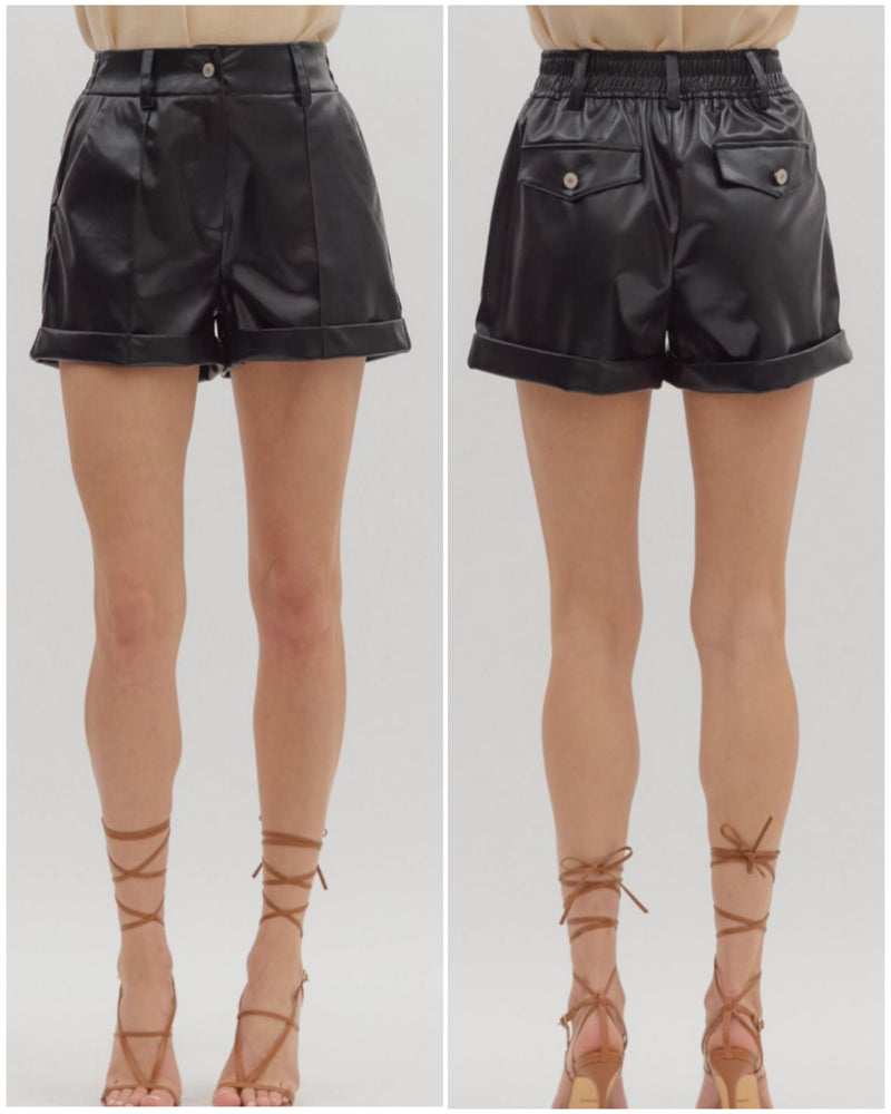 Flirtatious Faux Leather Short