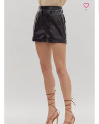 Flirtatious Faux Leather Short