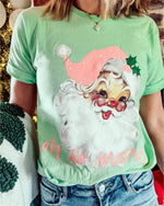 OH SO MERRY Santa in Mint tee