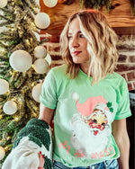 OH SO MERRY Santa in Mint tee