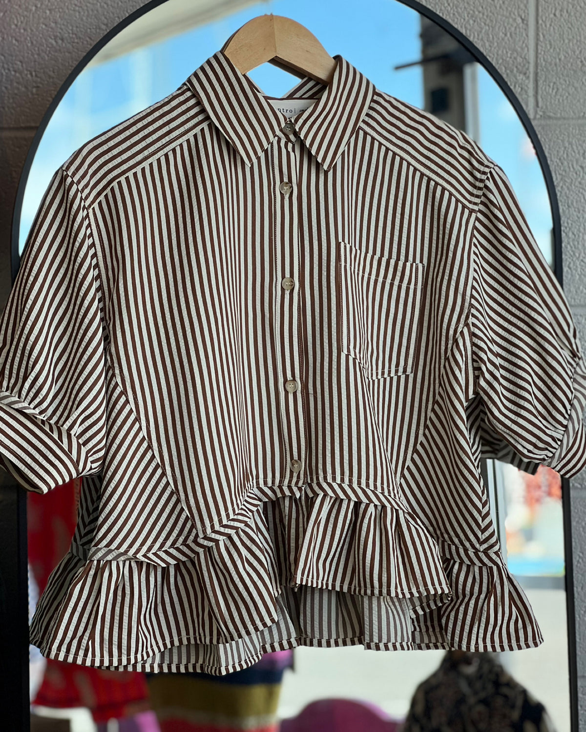 Espresso Ruffled Blouse