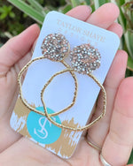 Glitter Top Hoops