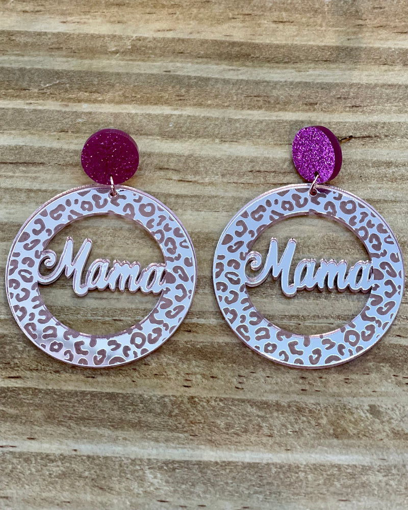Mama earrings in Pink